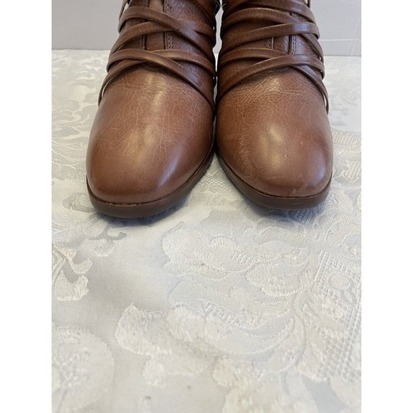 Bernardo Felicity Brown Leather Boots Stacked Heal Size 8.5 M Slip On Comfort - Picture 3 of 16